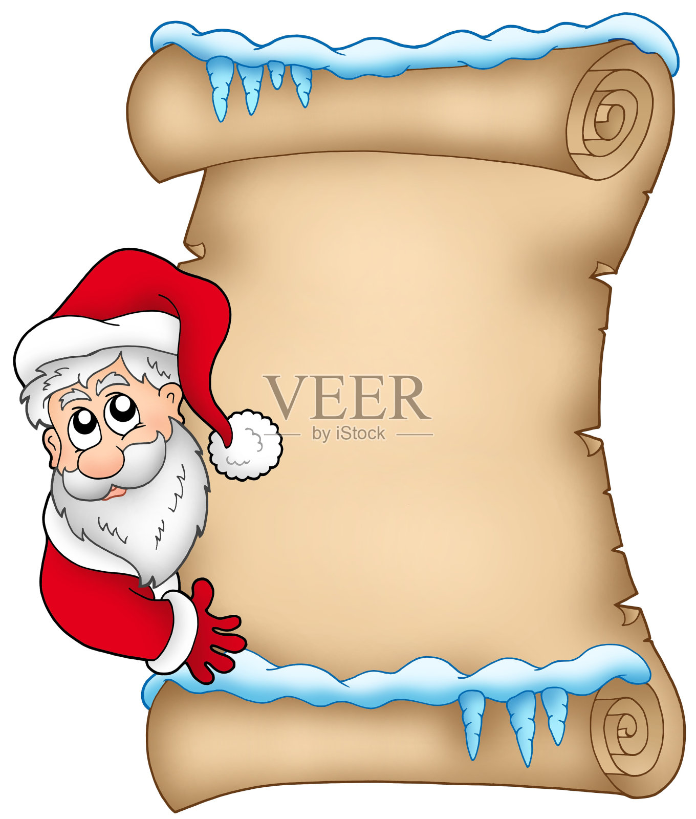 圣诞老人冬季羊皮纸照片摄影图片
