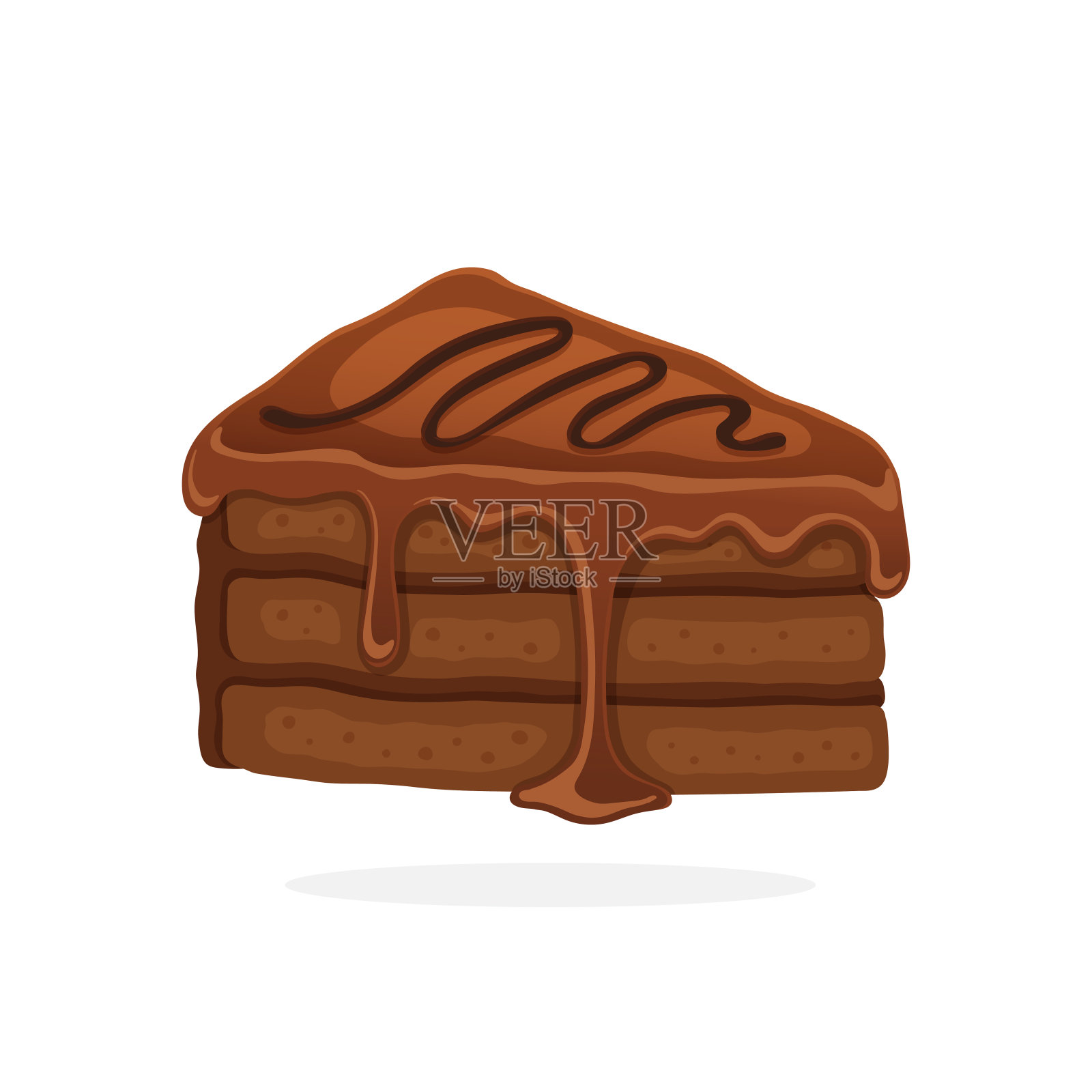 一块巧克力奶油和软糖蛋糕设计元素图片