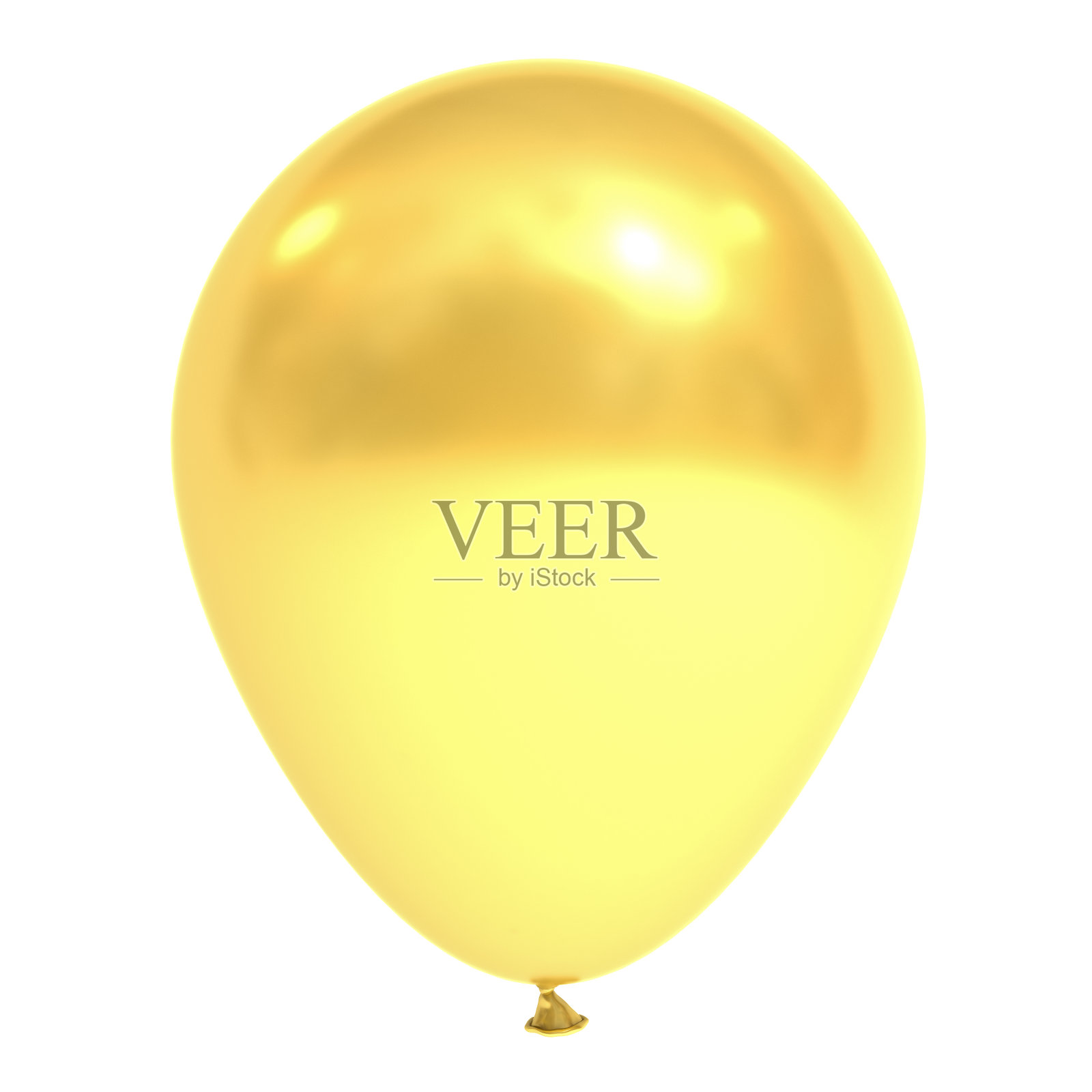 金色气球孤立在白色背景反射。三维渲染照片摄影图片