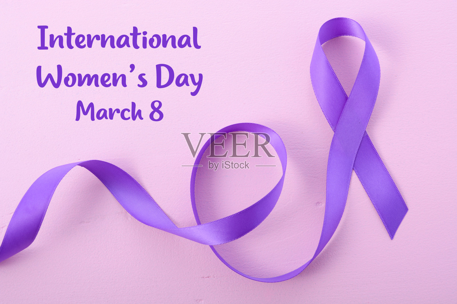 国际妇女节紫丝带标志照片摄影图片