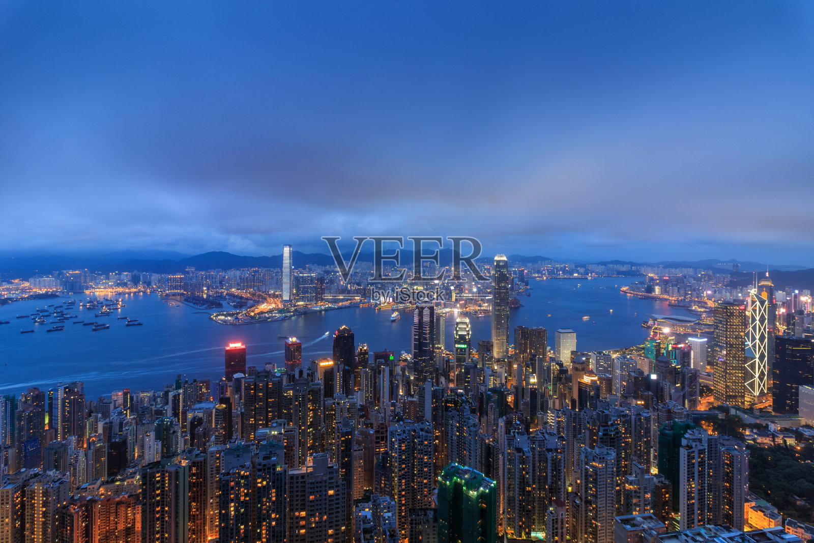 香港太平山顶夜景照片摄影图片
