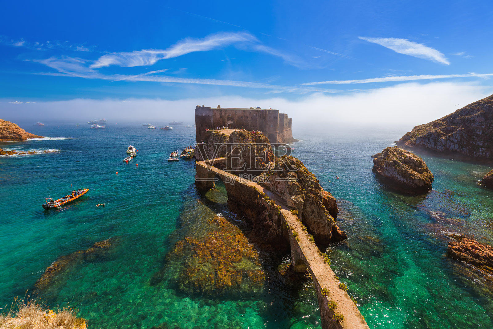 Berlenga岛的堡垒-葡萄牙照片摄影图片