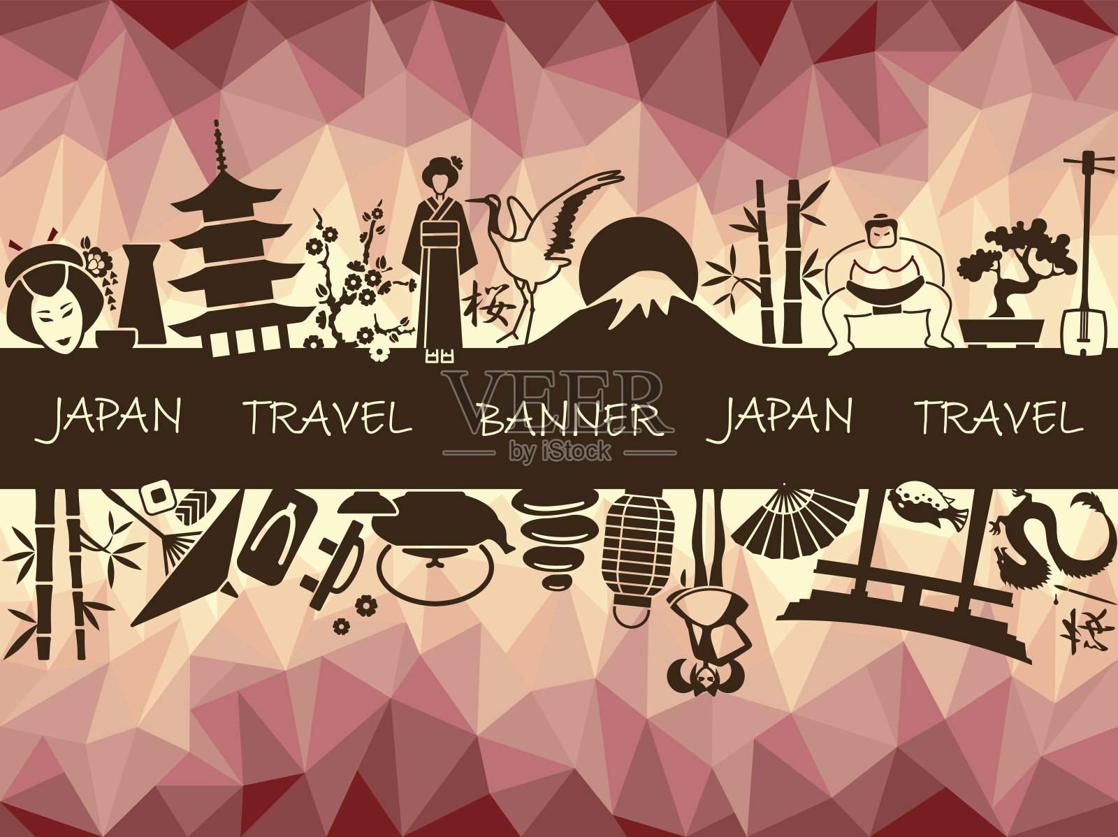 日本旗帜插画图片素材