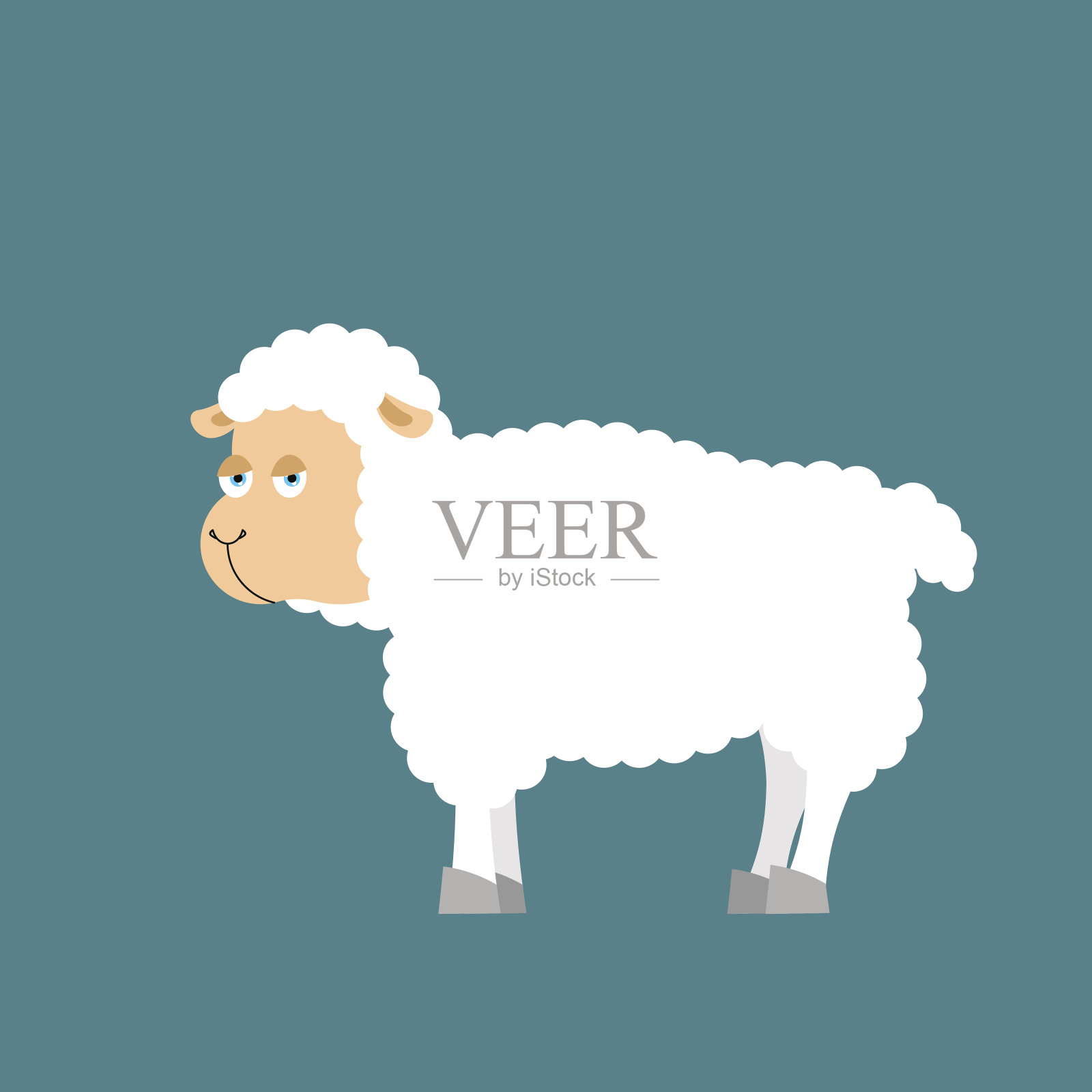 绵羊农场隔离动物。母羊在白色背景上设计元素图片