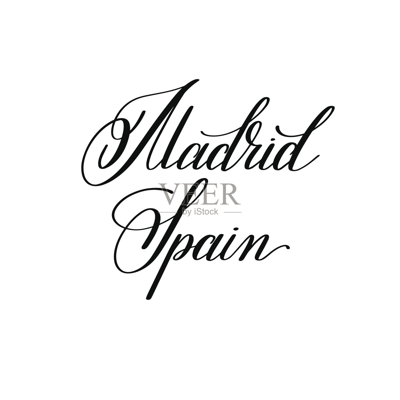 欧洲的首都西班牙马德里的名字设计元素图片