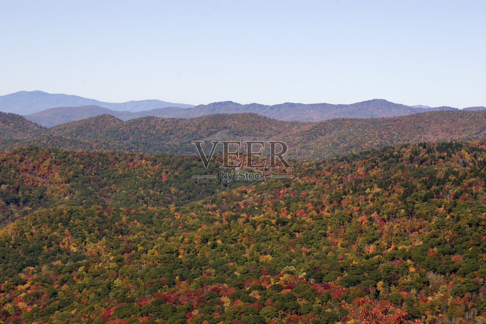 秋天的蓝岭山脉照片摄影图片