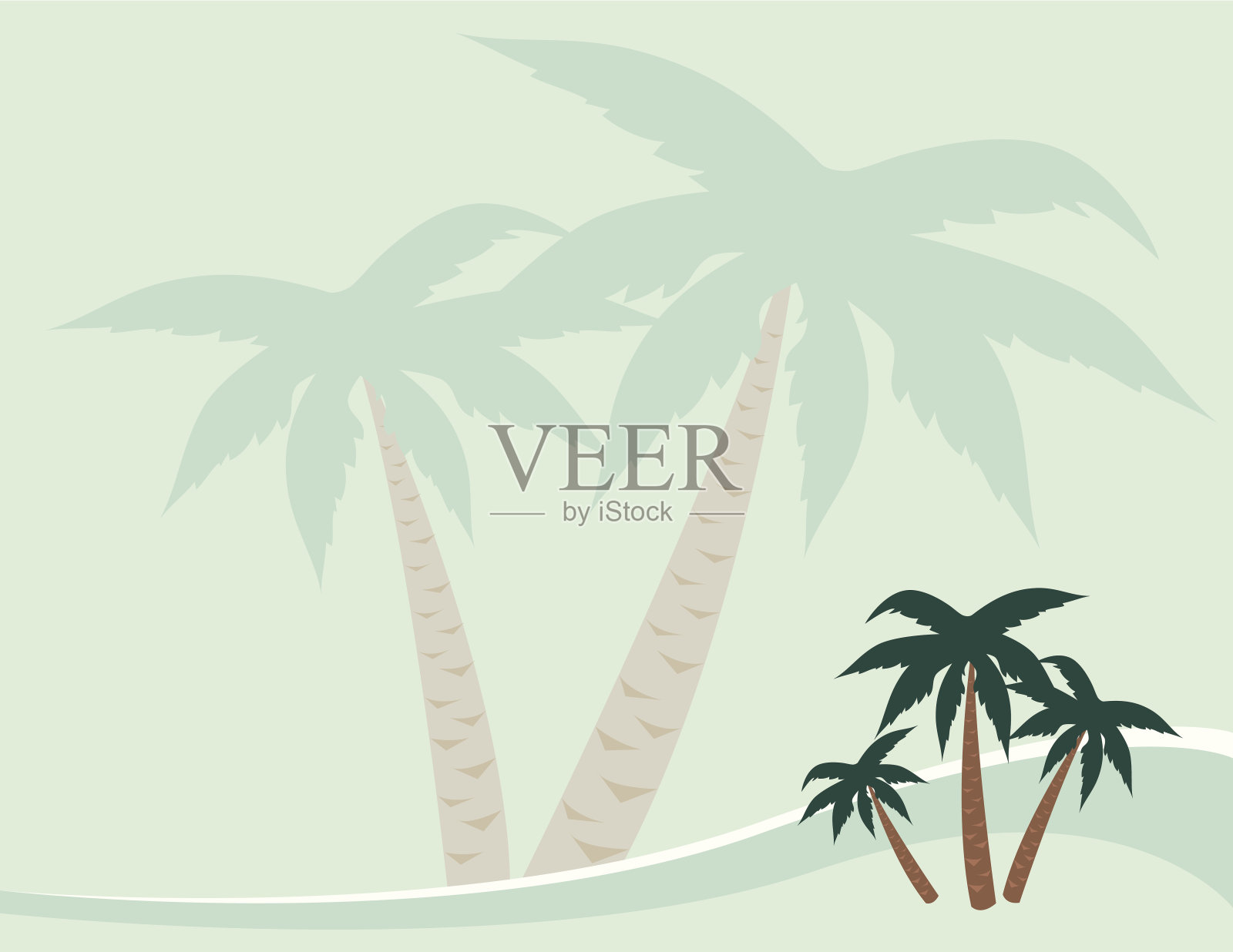 棕榈树的背景插画图片素材