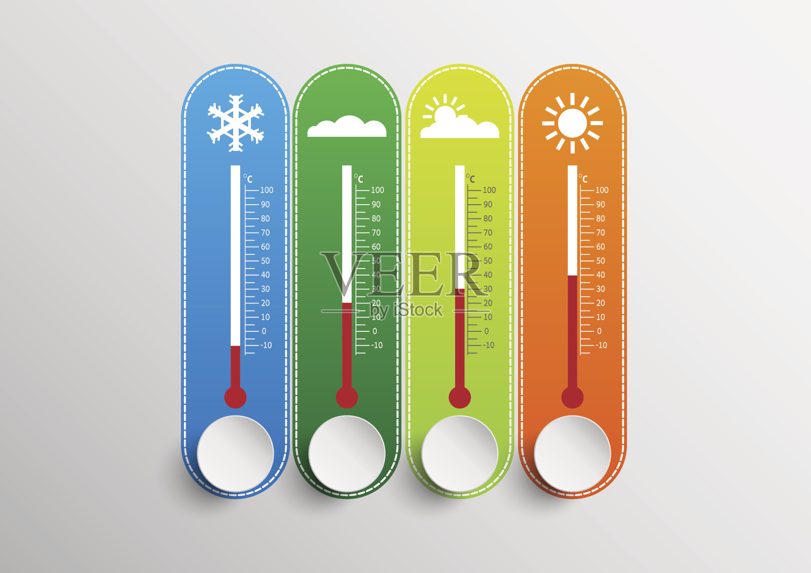 温度计集合插画图片素材