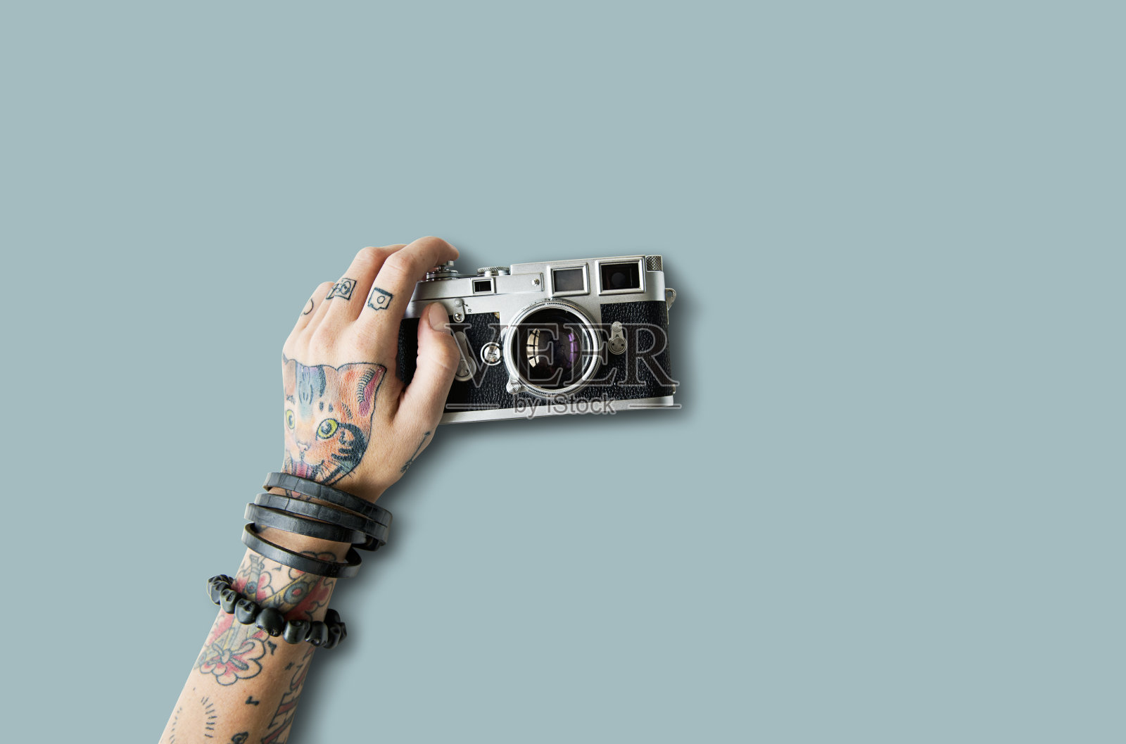 纹身相机摄影媒体创意电影概念照片摄影图片