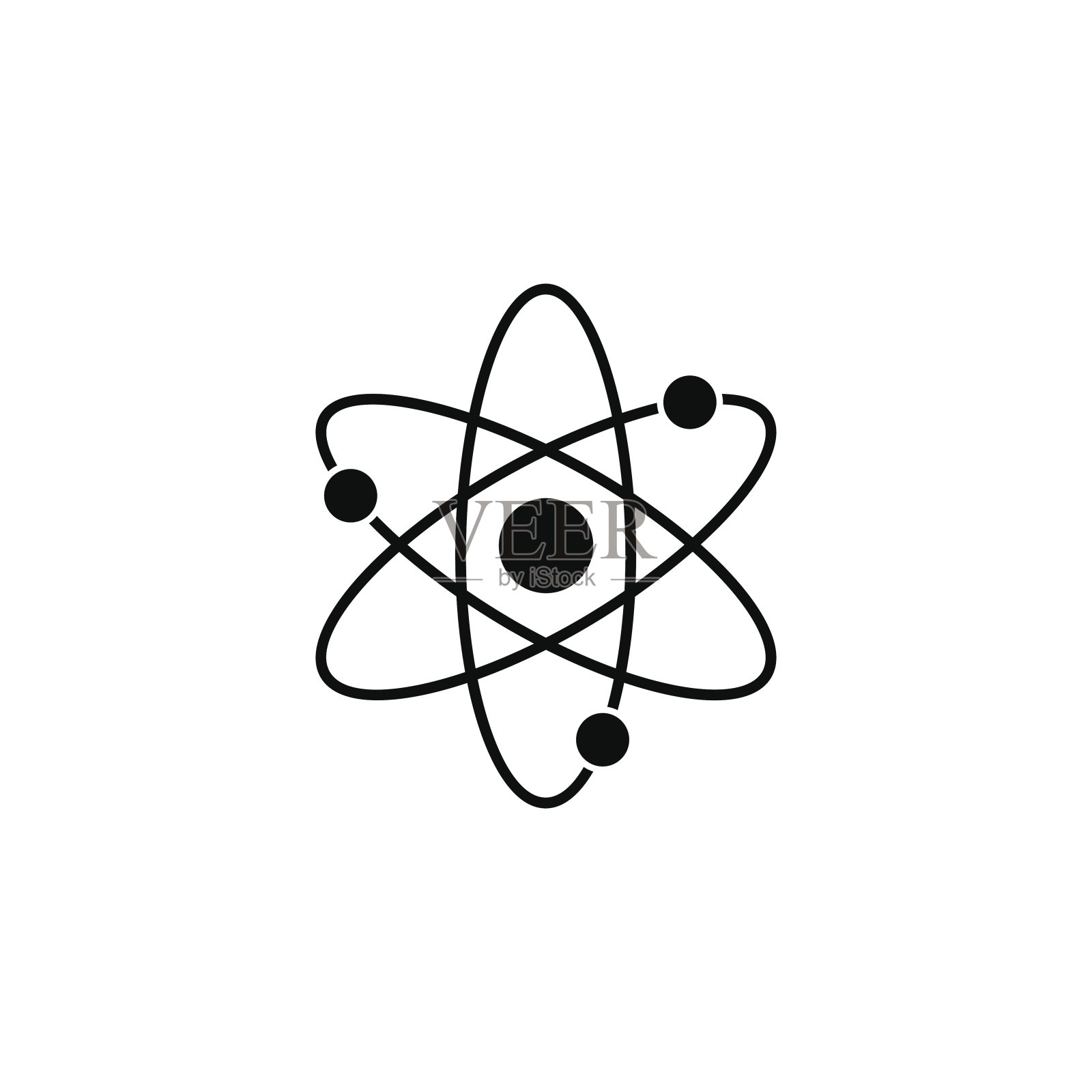 原子和分子固体图标，教育和学校插画图片素材