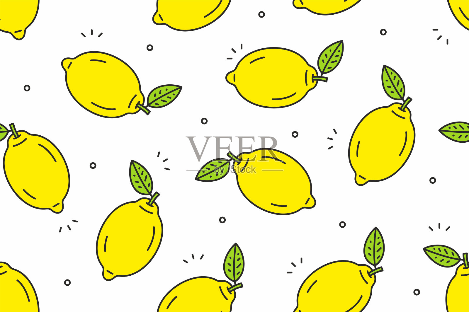 柠檬无缝模式。矢量图插画图片素材