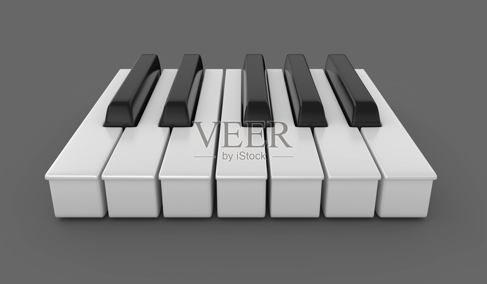 钢琴琴键孤立在白色背景上。照片摄影图片