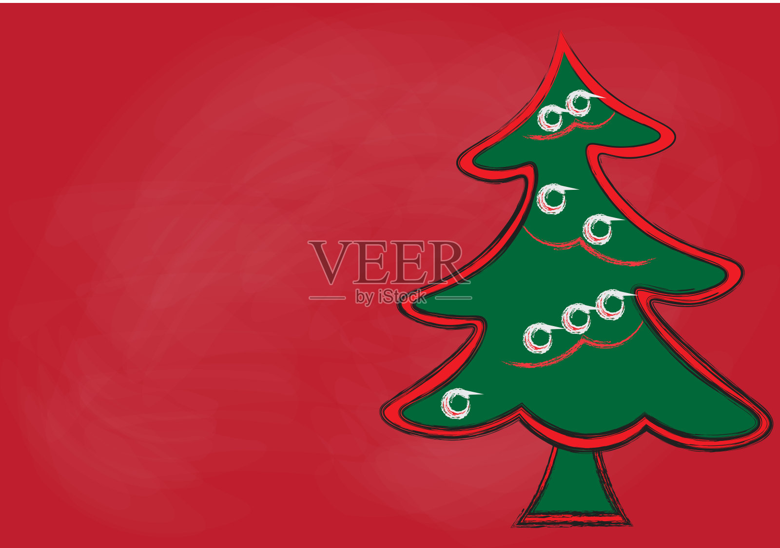 红板上的圣诞树插画图片素材