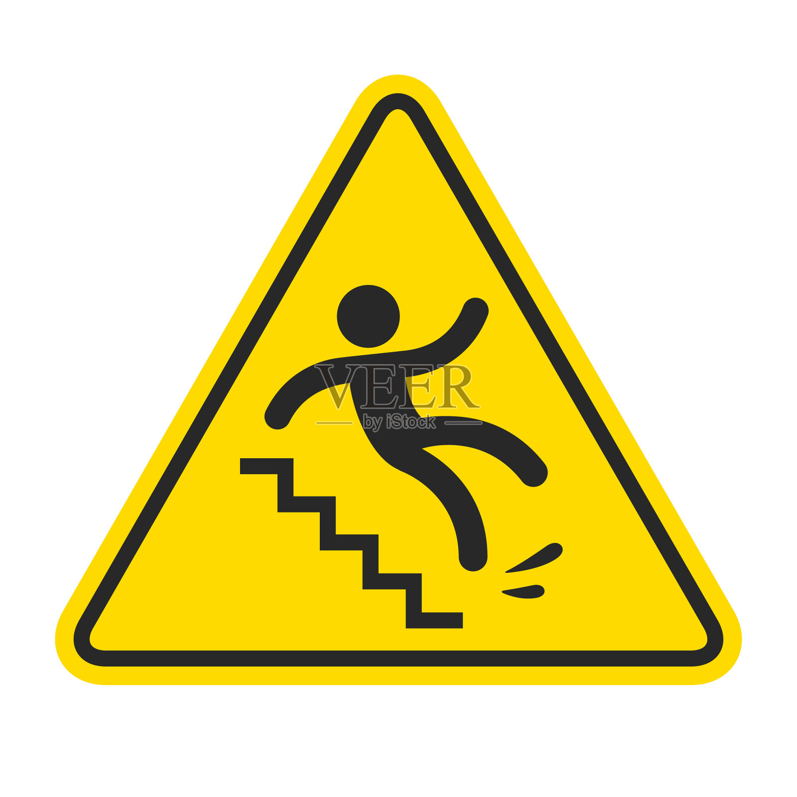 滑楼梯警告设计元素图片