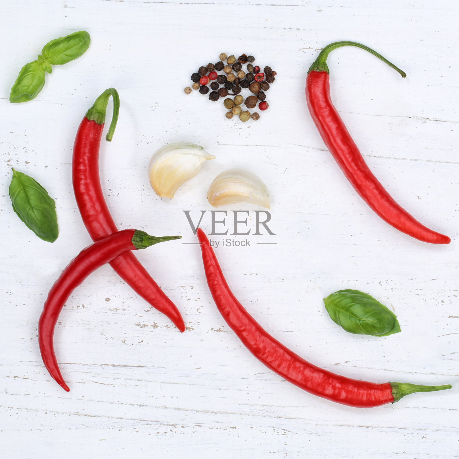红辣椒、红辣椒、红辣椒等烹饪配料的背景照片摄影图片