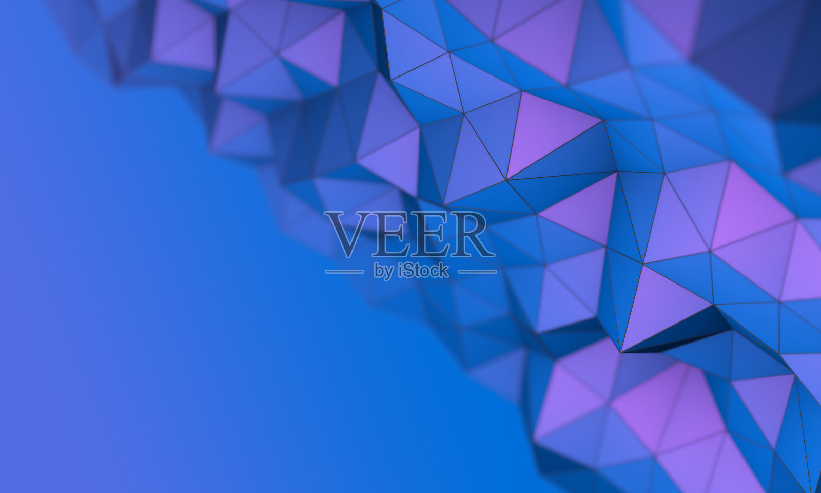 抽象蓝色和紫色的三角形背景插画图片素材
