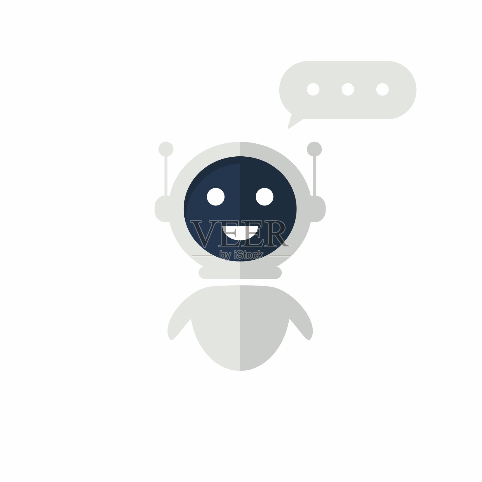 聊天机器人图标与语音气泡。网站虚拟助手。聊天机器人概念的客户服务设计元素图片