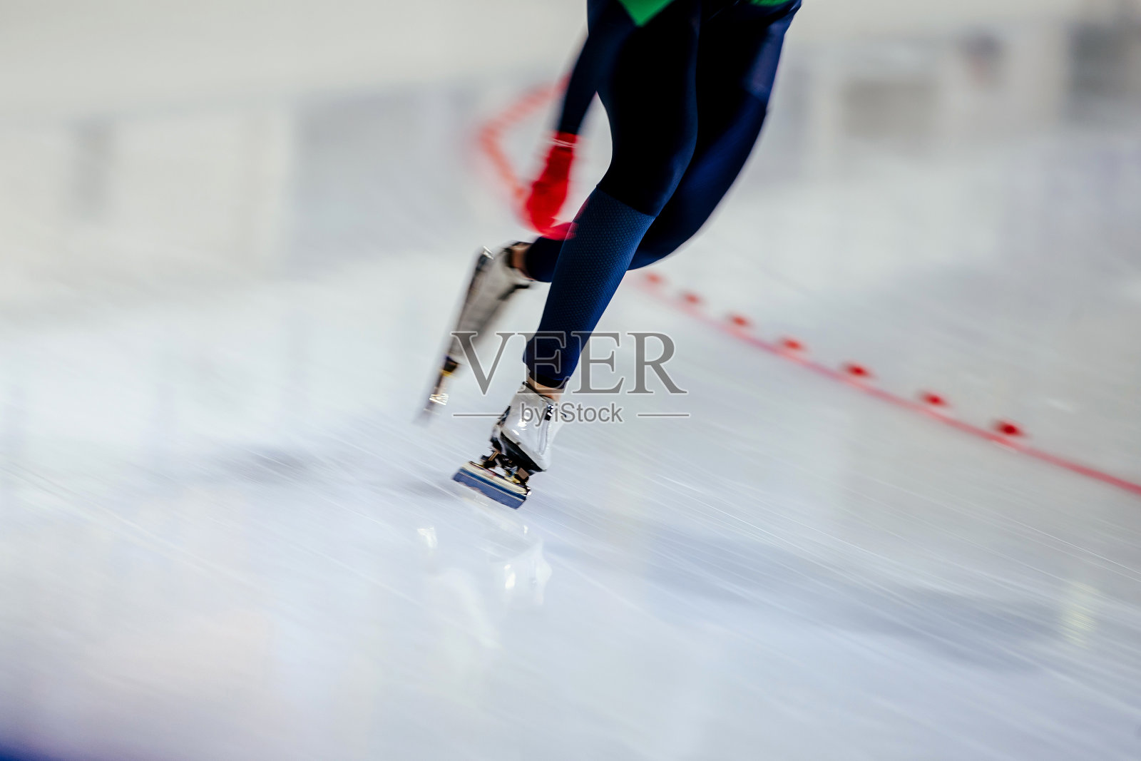 女子腿运动员速度滑冰模糊动作照片摄影图片