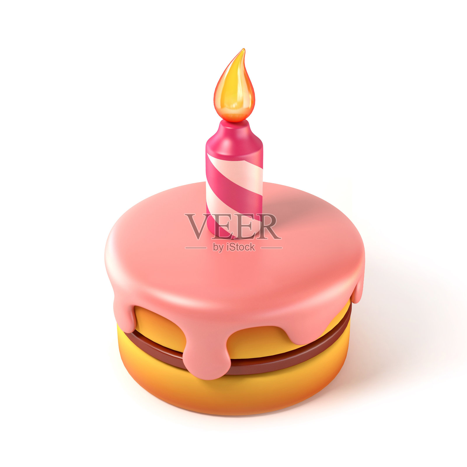 生日蛋糕3d图标孤立的插图设计元素图片