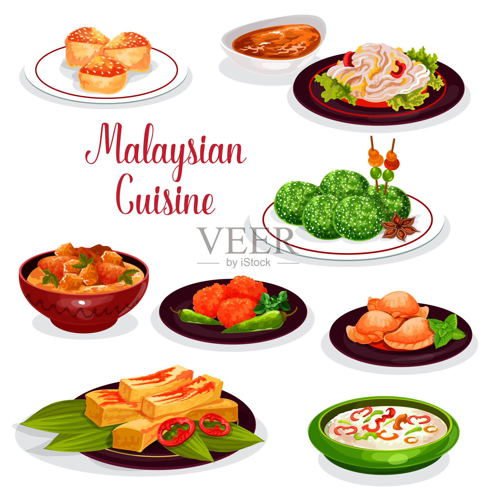 马来西亚美食餐厅晚餐图标设计设计元素图片