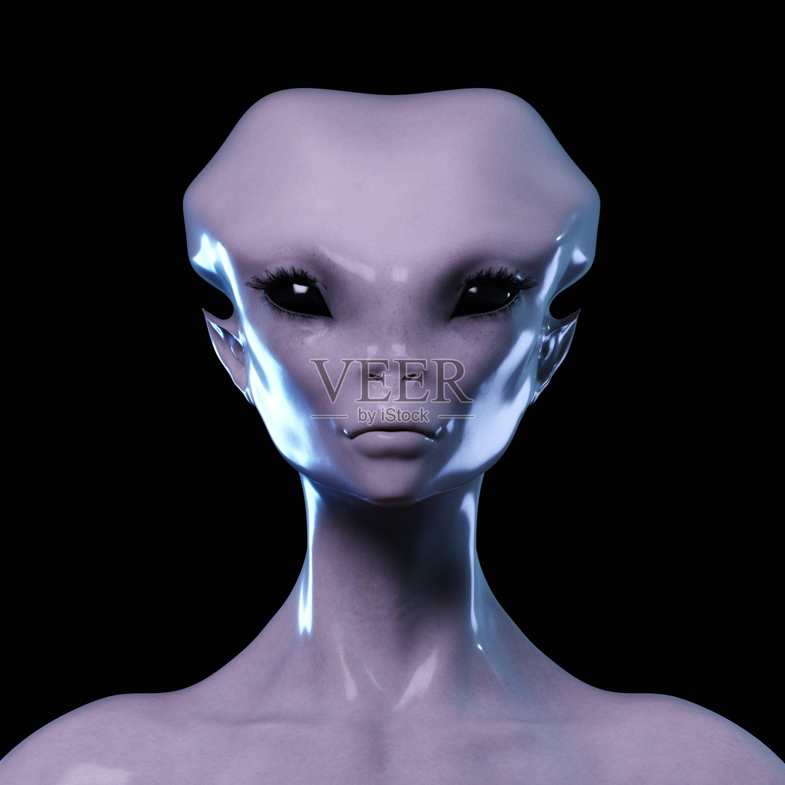 数字3D插画的一个外星人插画图片素材