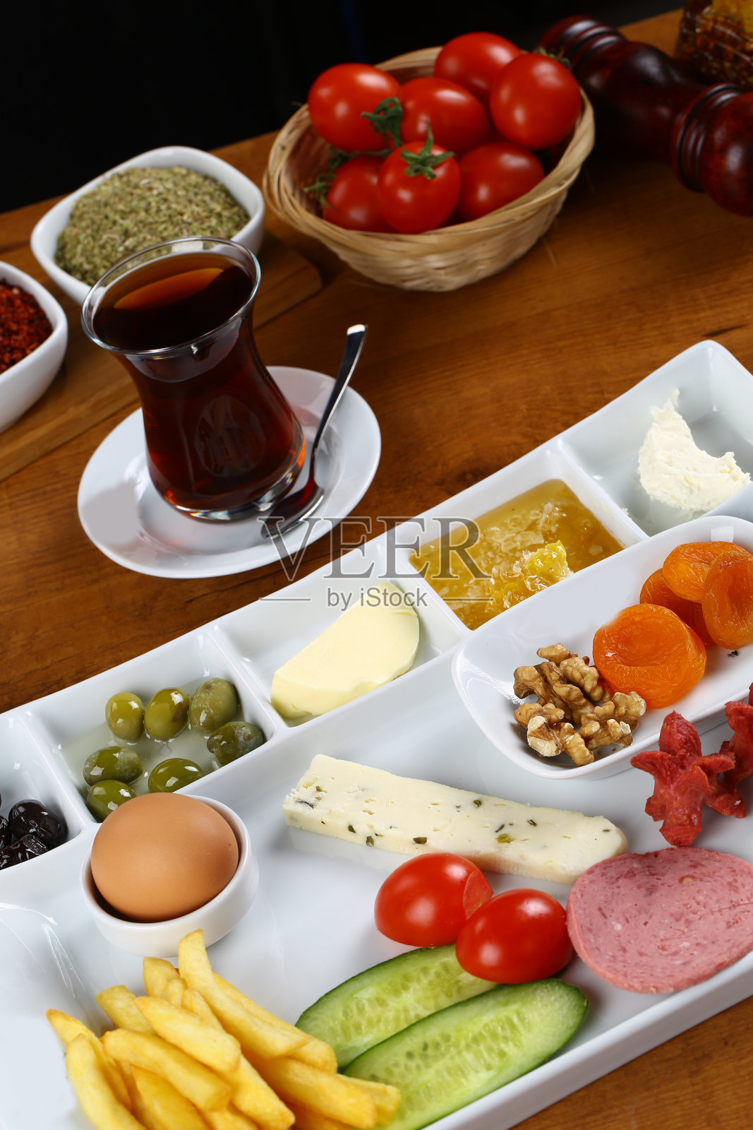美味的土耳其早餐照片摄影图片