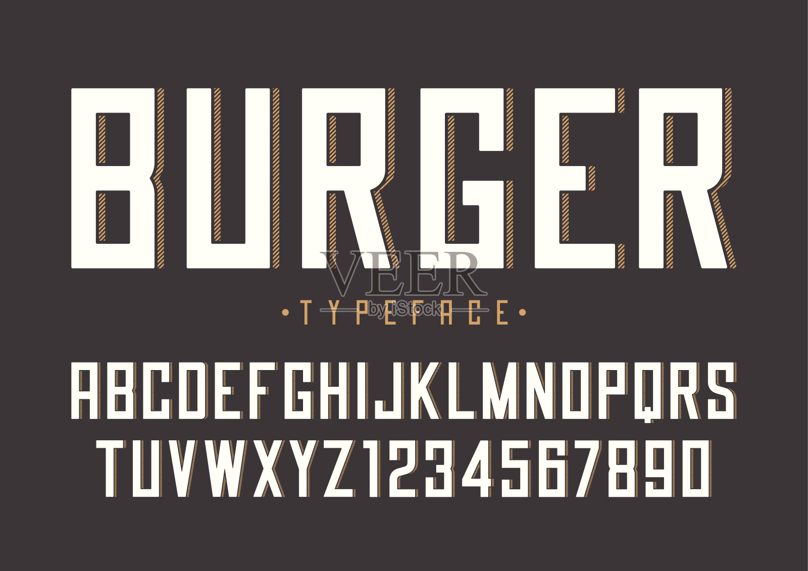 汉堡矢量复古的规则字体设计，字母，字体，打字设计元素图片