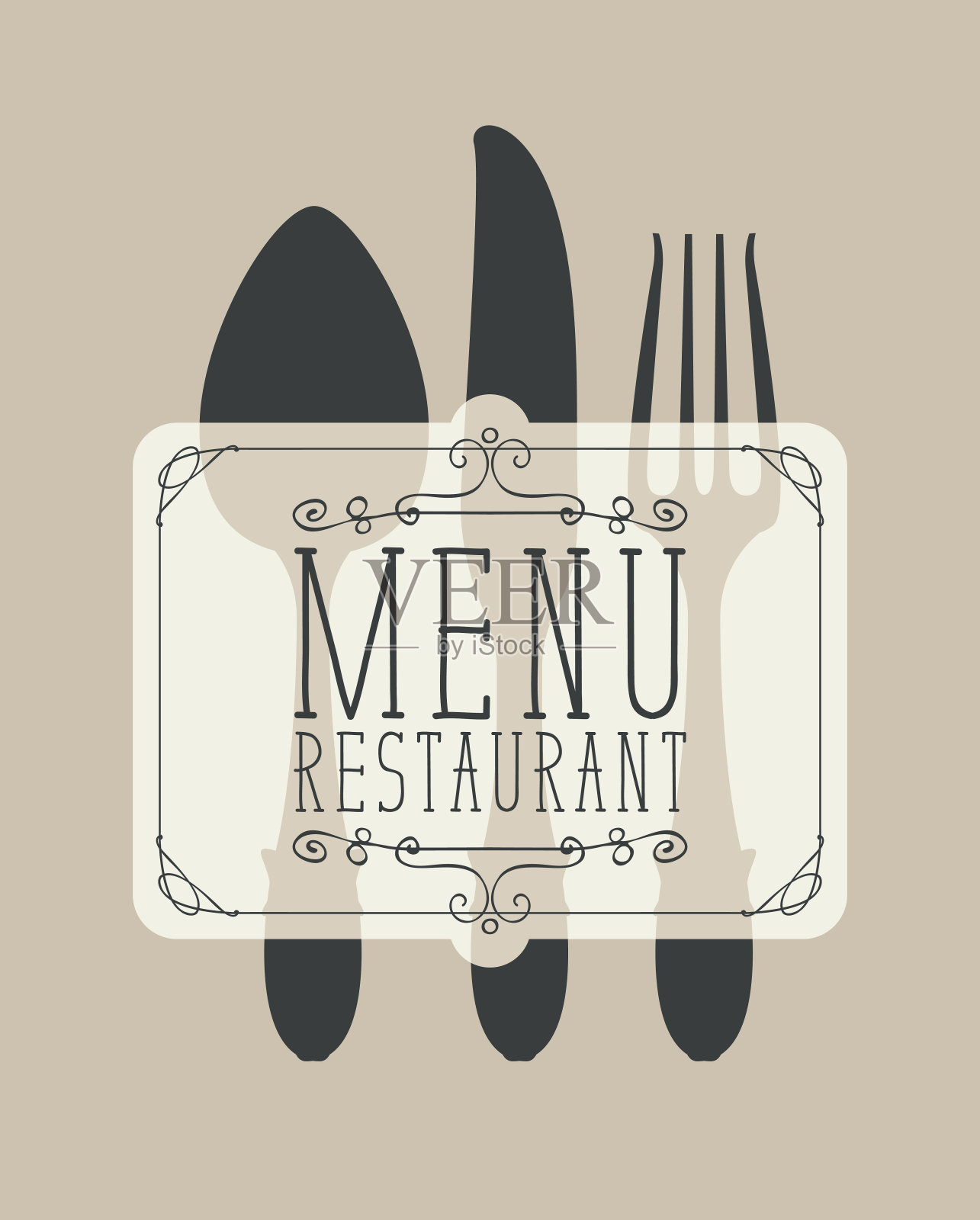 带有餐具的餐厅菜单横幅插画图片素材