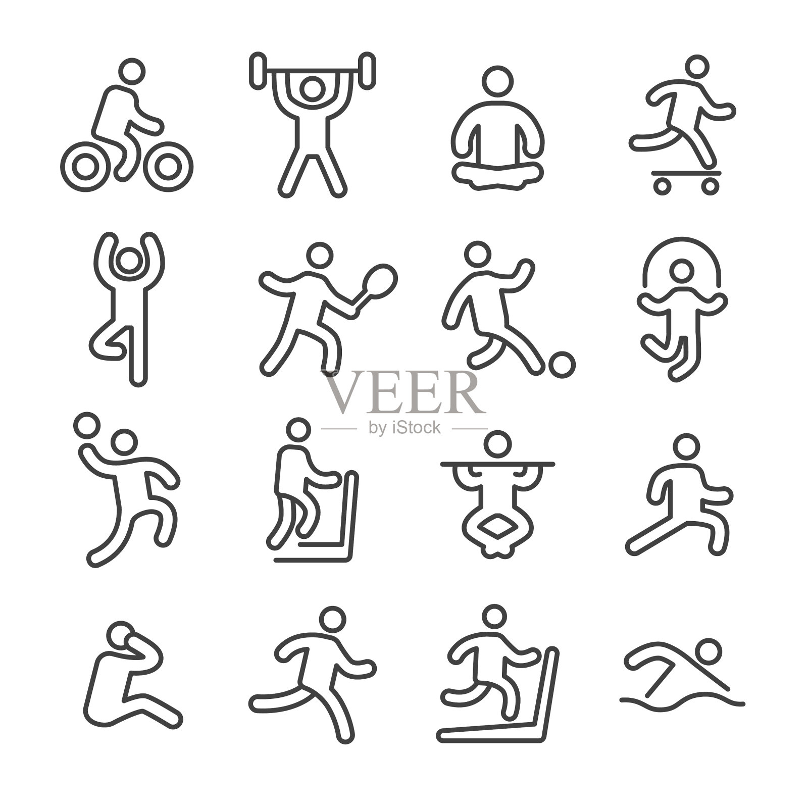 健身和锻炼图标-系列设计元素图片