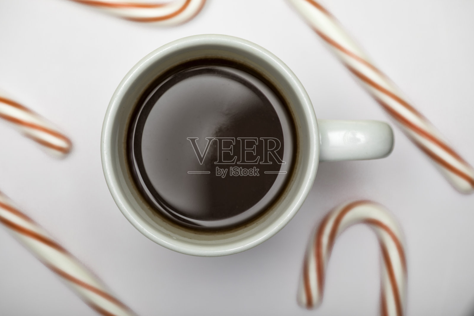 咖啡热巧克力手杖糖照片摄影图片