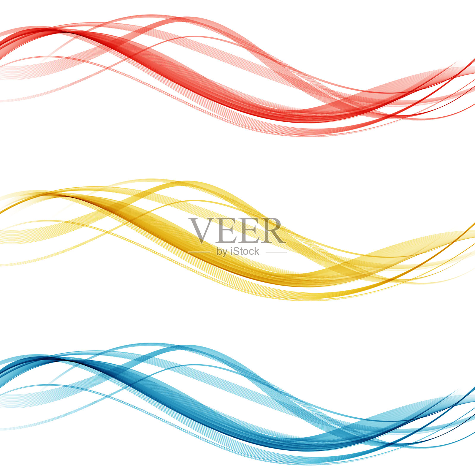 柔和明亮的彩色网页边框布局集美丽的现代swoosh波浪头收集。矢量图插画图片素材