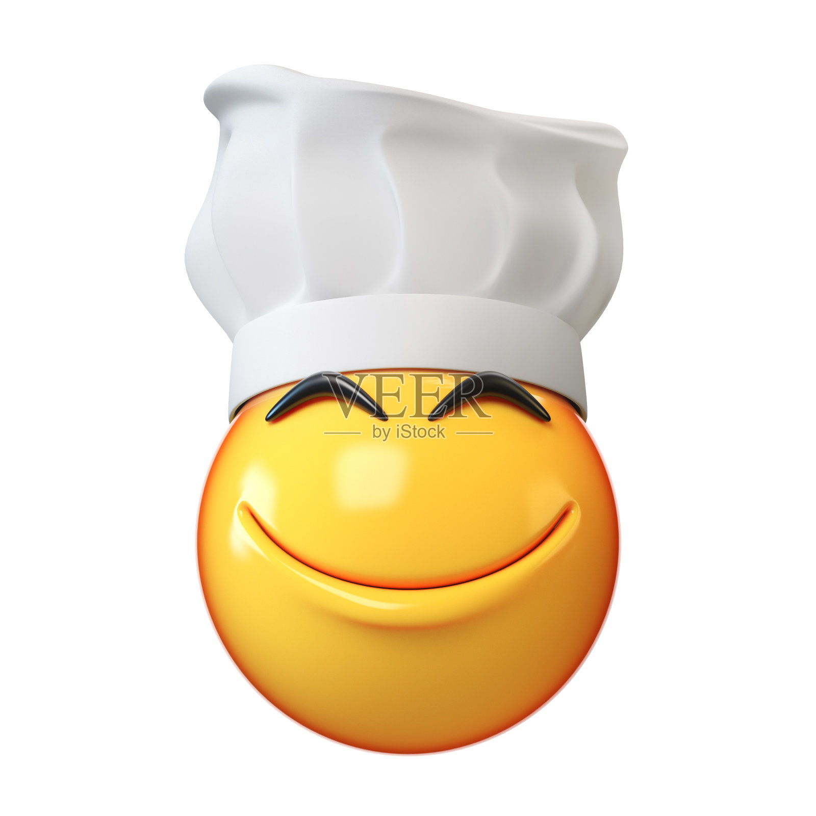 表情厨师孤立在白色背景，表情餐厅厨师3d渲染插画图片素材