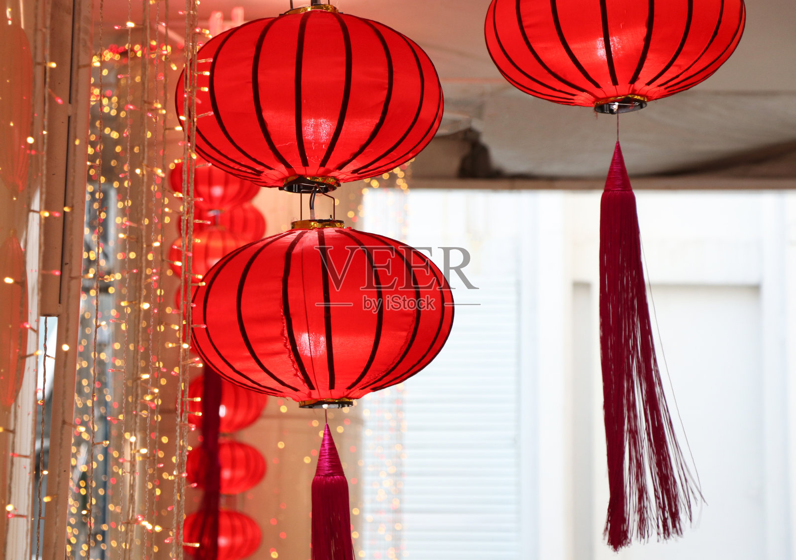 红灯笼是中国农历新年的艺术背景照片摄影图片