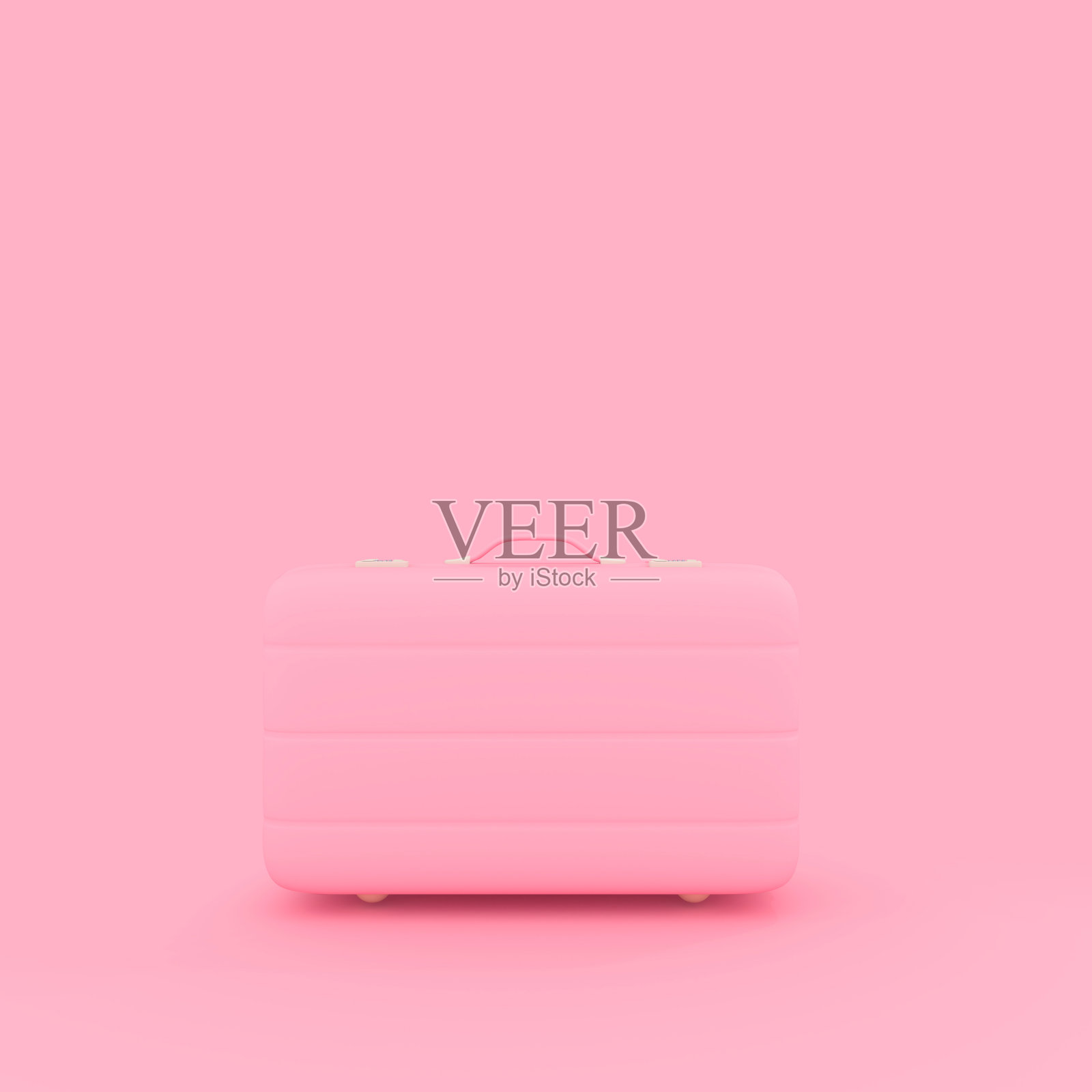 粉粉色旅行箱，简约概念设计元素图片