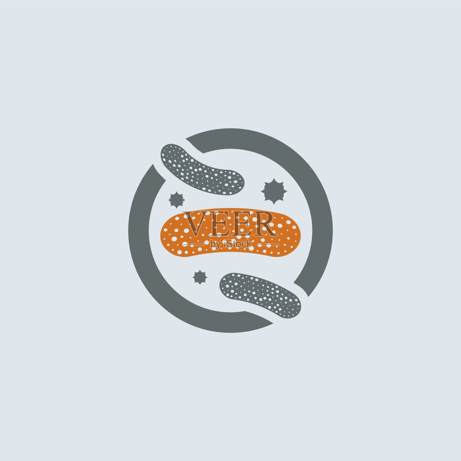 灰橙色乳酸菌圆形图标插画图片素材