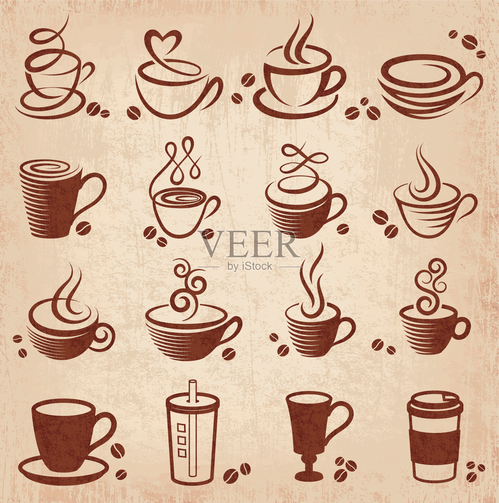 一个咖啡垃圾图标的插图设计插画图片素材