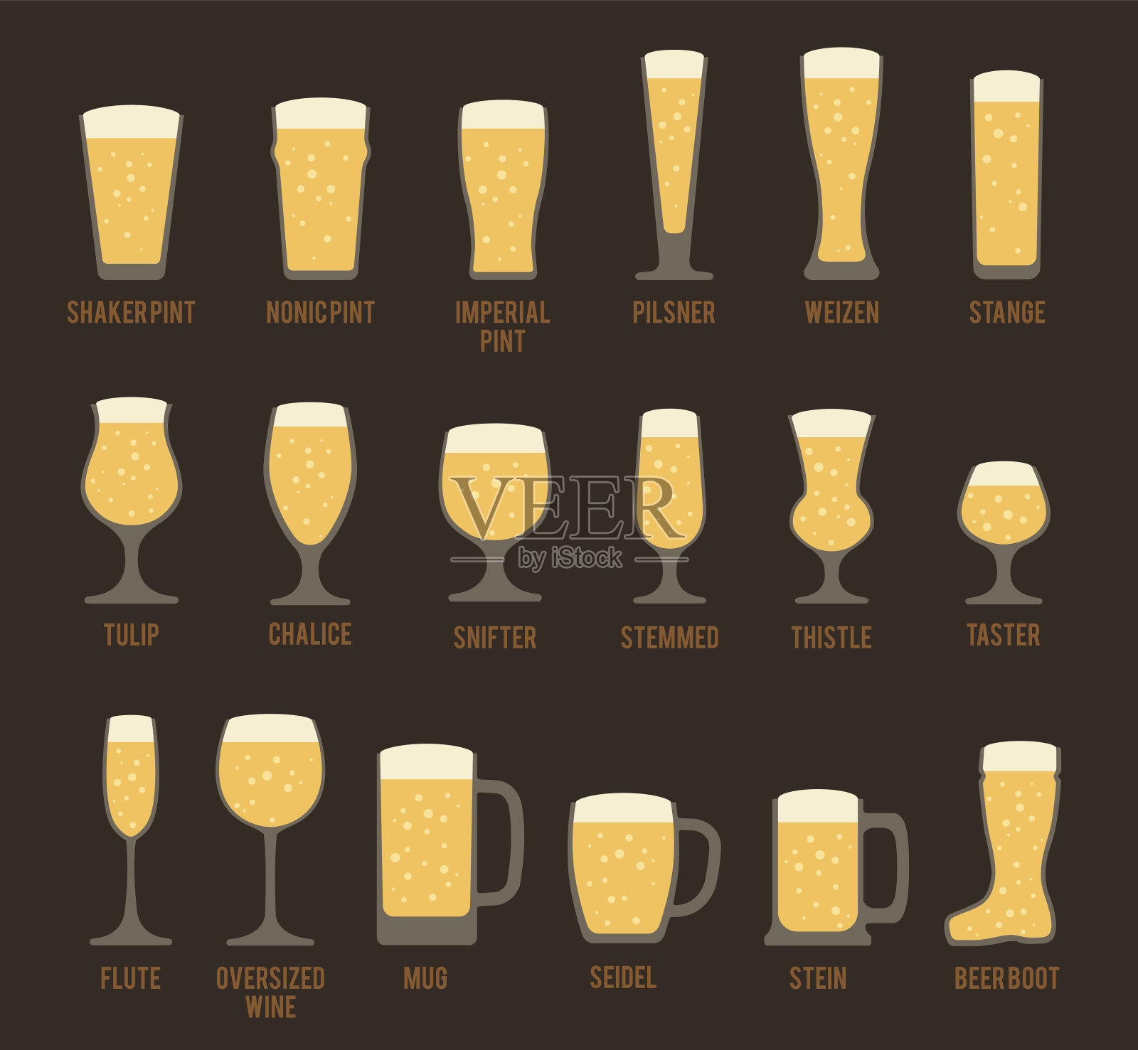 啤酒杯图标插画图片素材