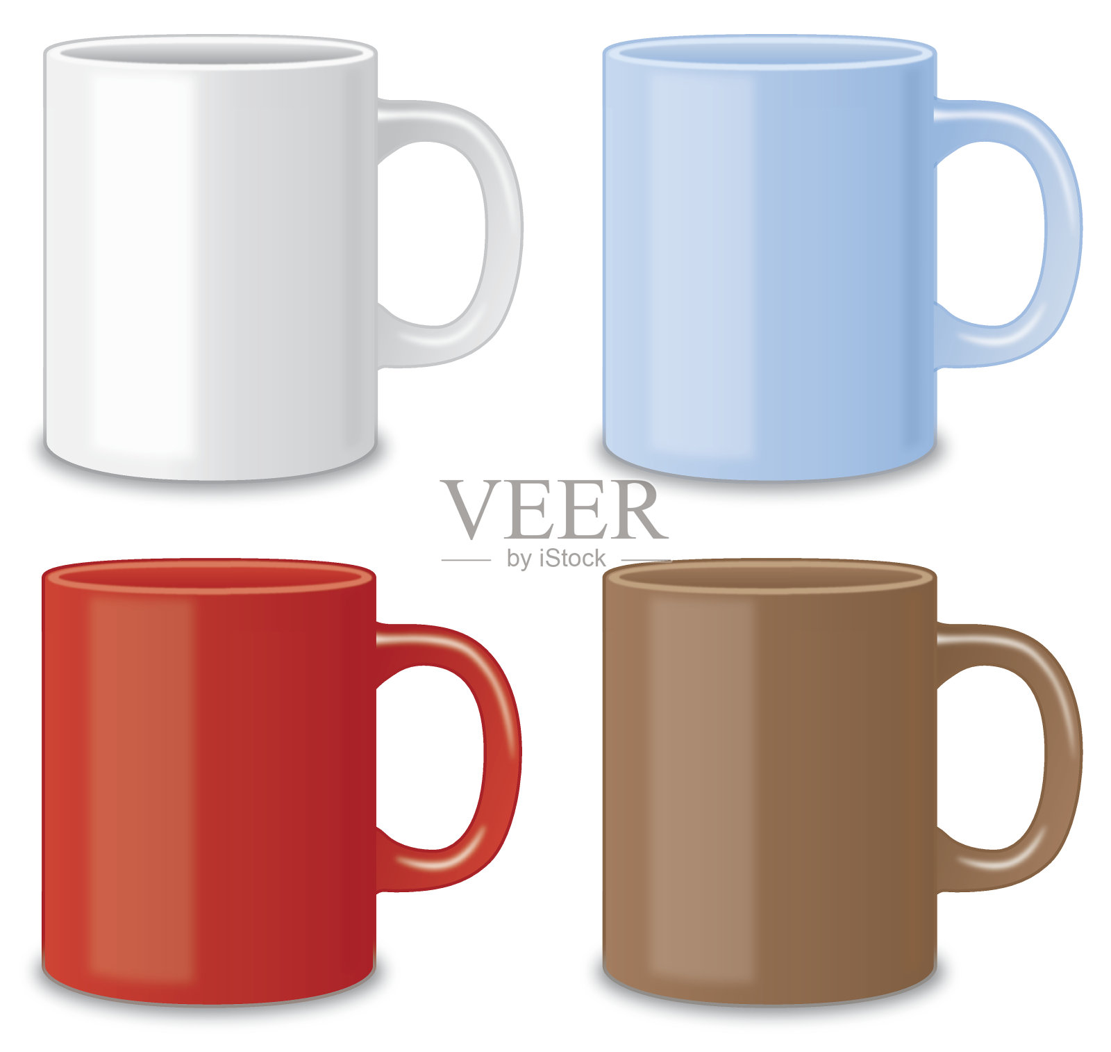 四个咖啡杯设计元素图片