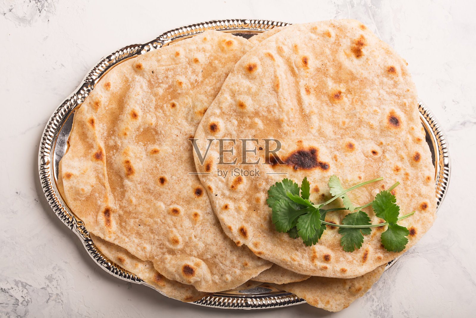 自制的chapati(印度面包)照片摄影图片
