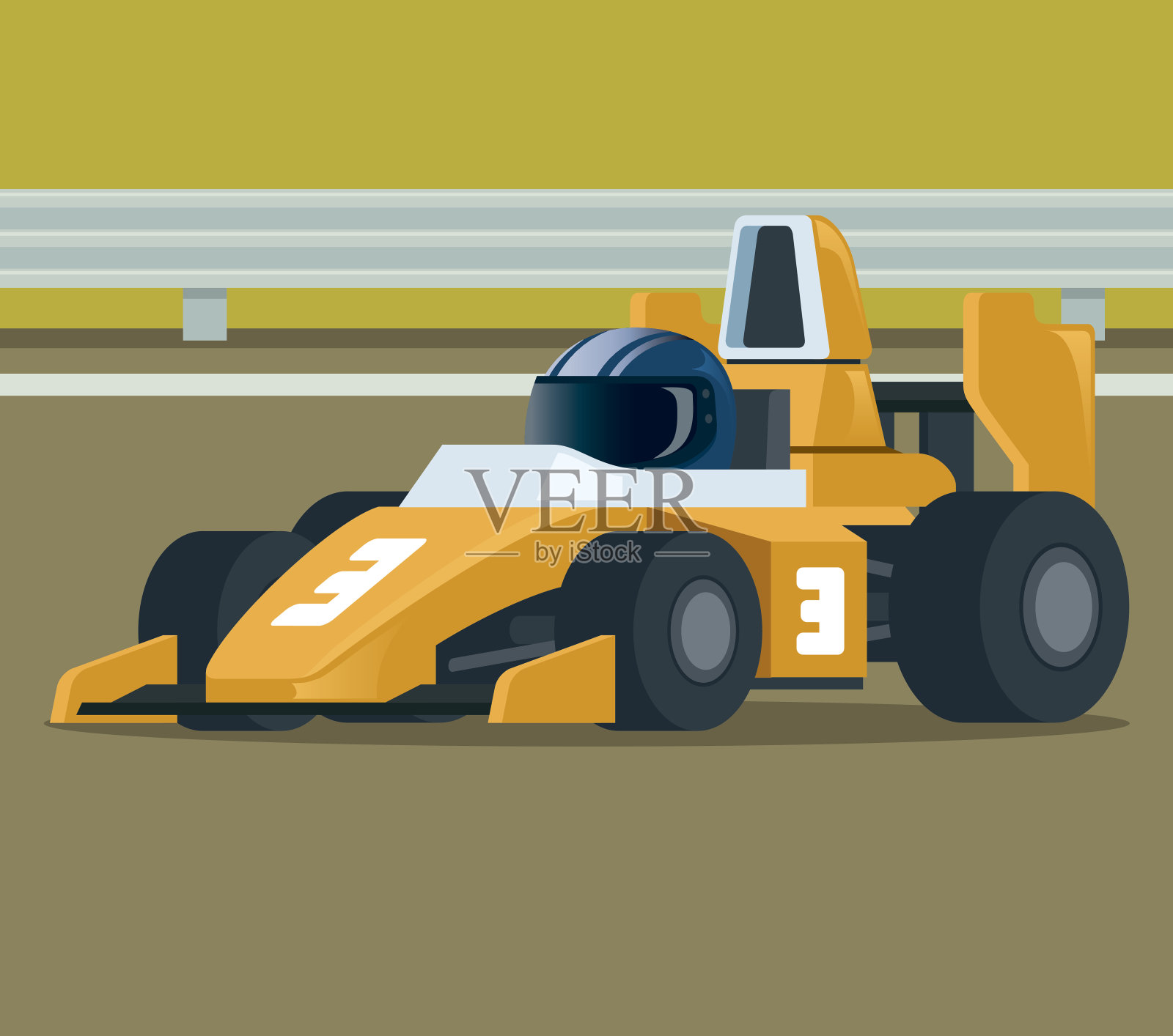 黄色的赛车插画图片素材