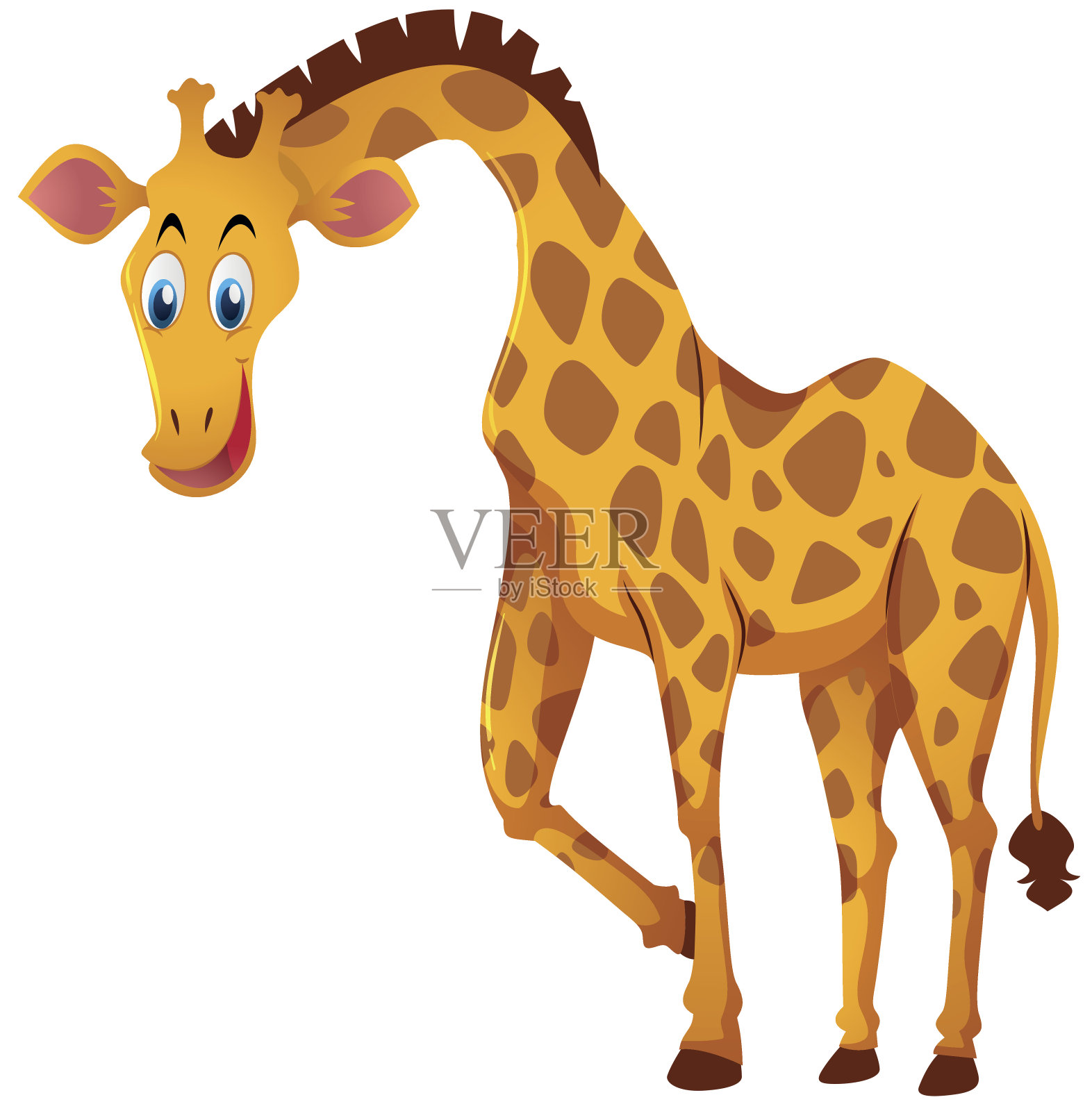 快乐的长颈鹿插画图片素材