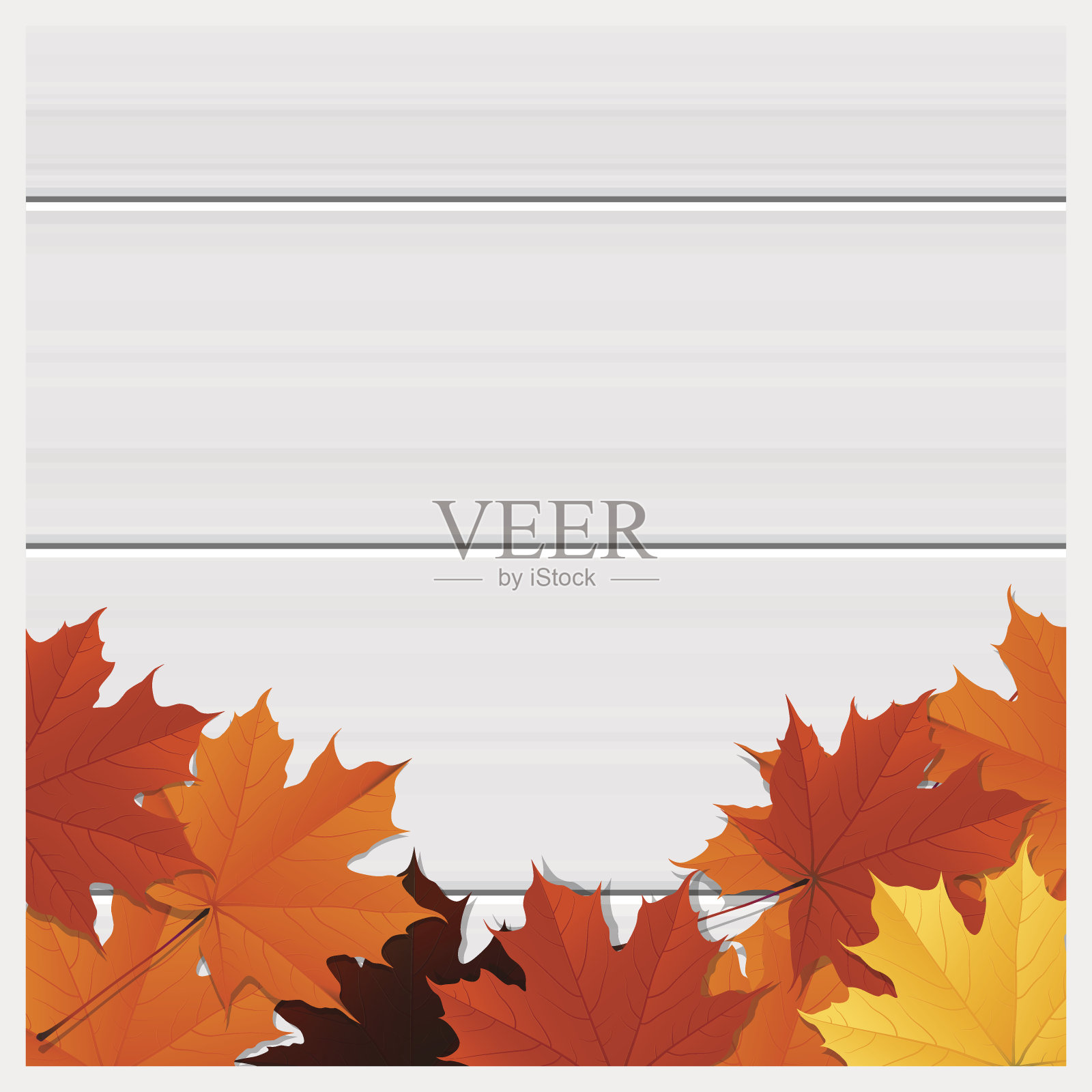 你好秋季背景与彩色的树叶在木板上，矢量，插图插画图片素材