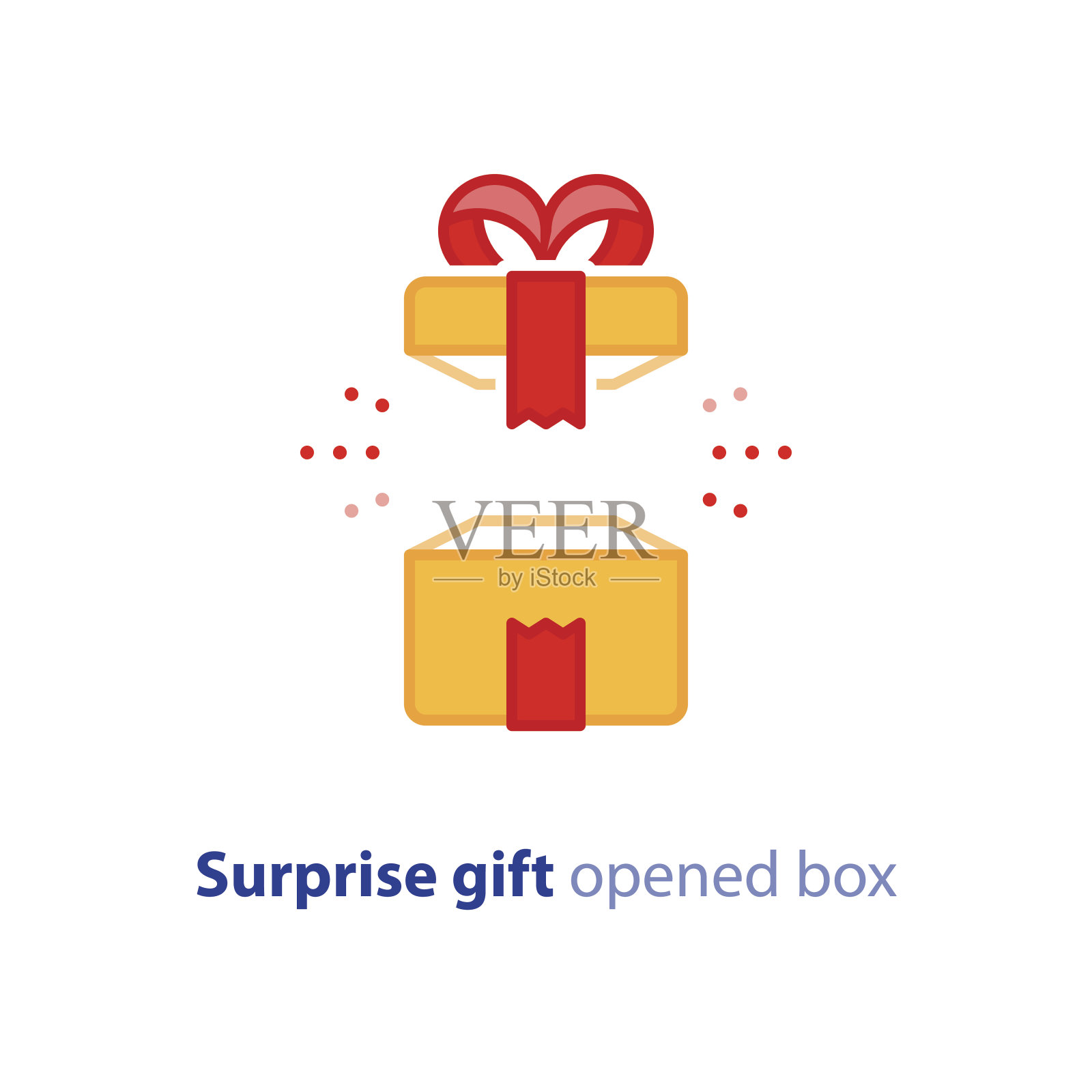 超级礼物，惊喜礼物，惊喜打开的盒子，生日快乐，促销套餐插画图片素材