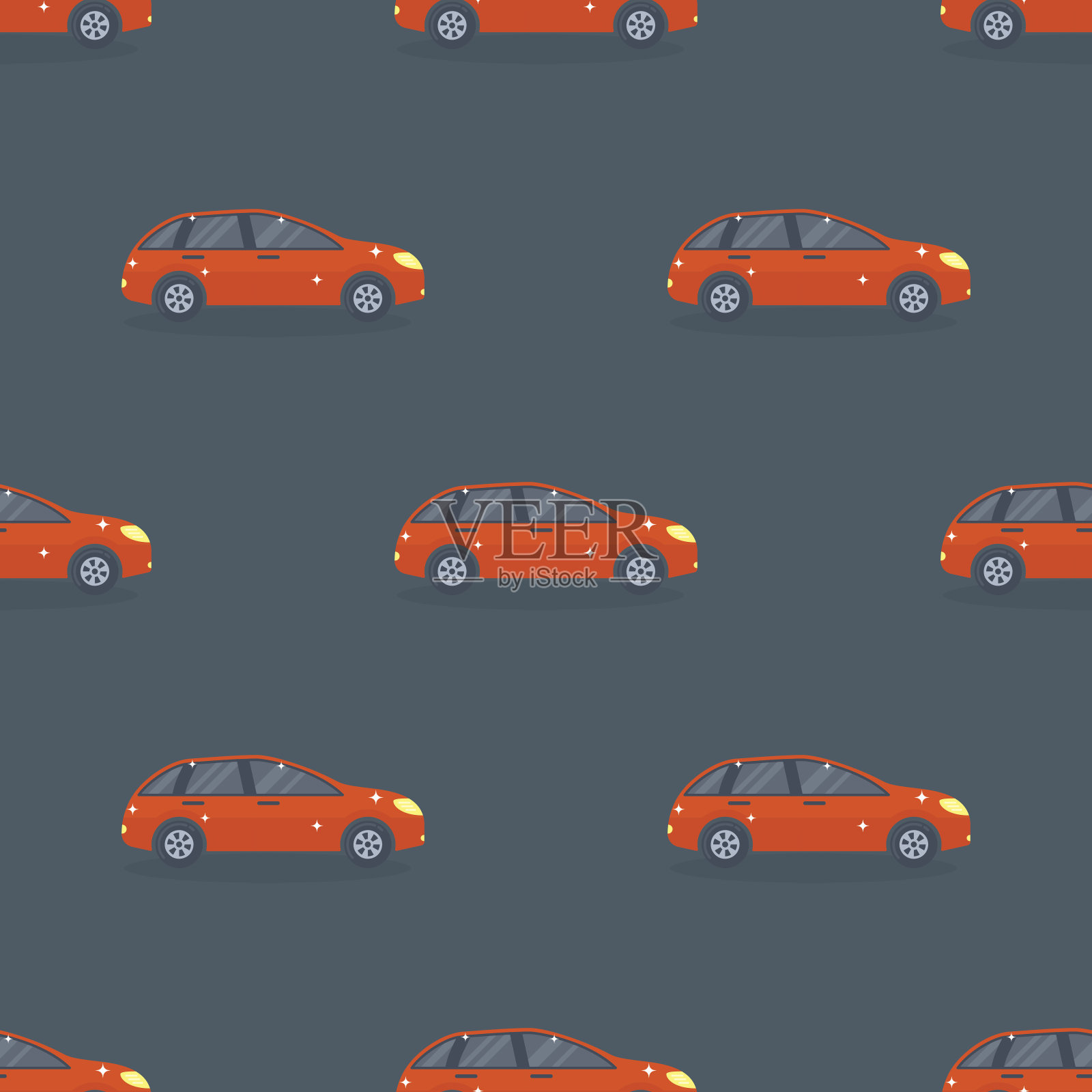 平红轿车车型设计轿车无缝模式矢量通用经典商务汽车插图插画图片素材