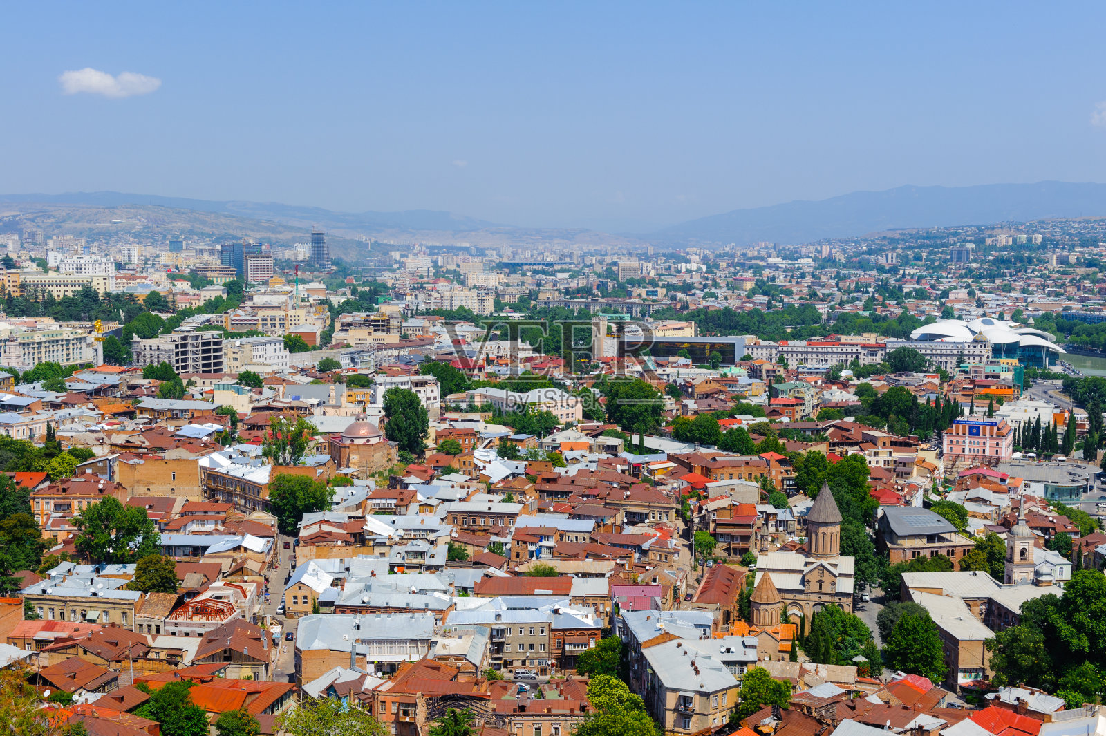 格鲁吉亚第比利斯全景。第比利斯是格鲁吉亚的首都和最大的城市，有150万人口照片摄影图片