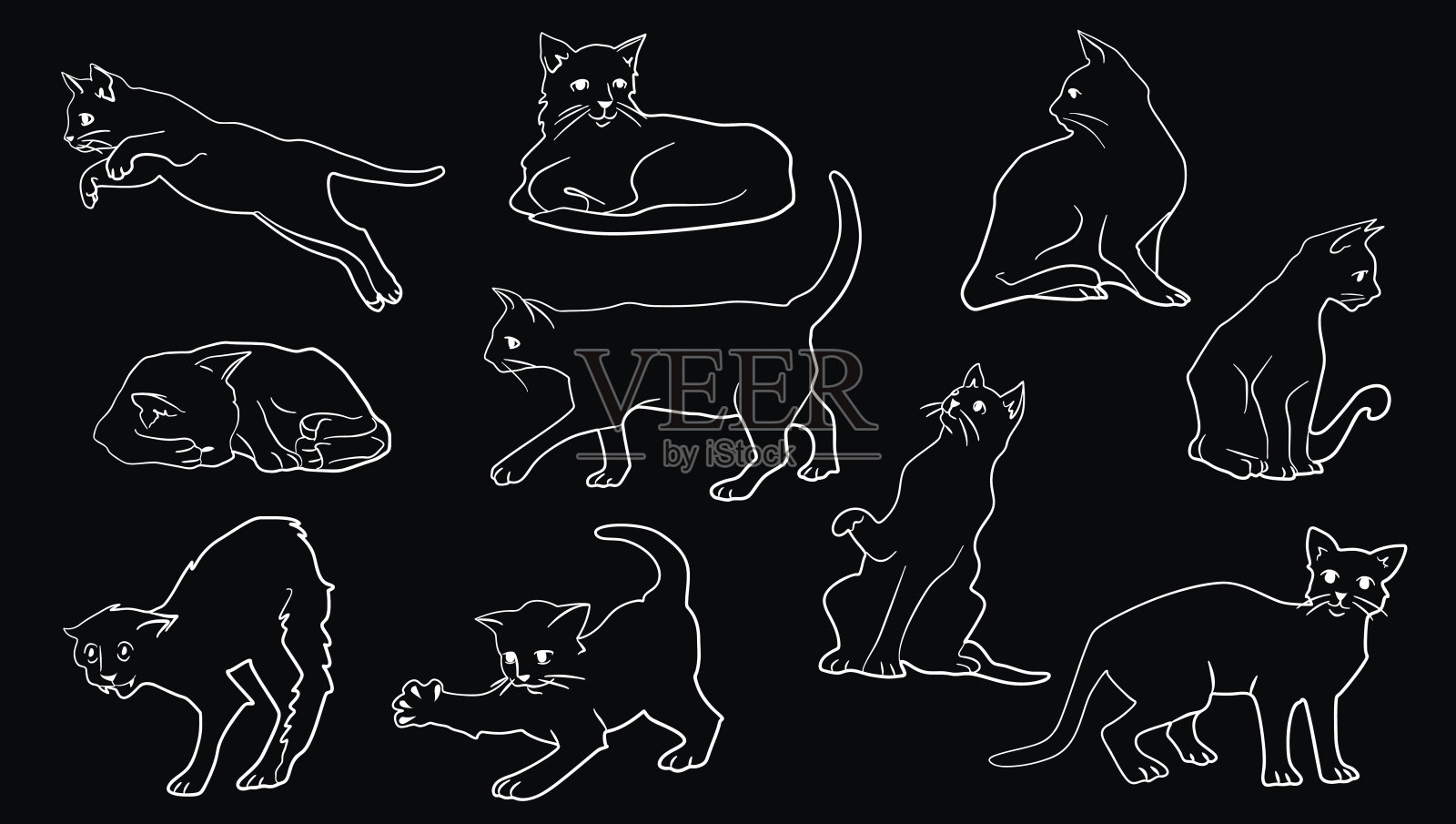 猫猫插画图片素材