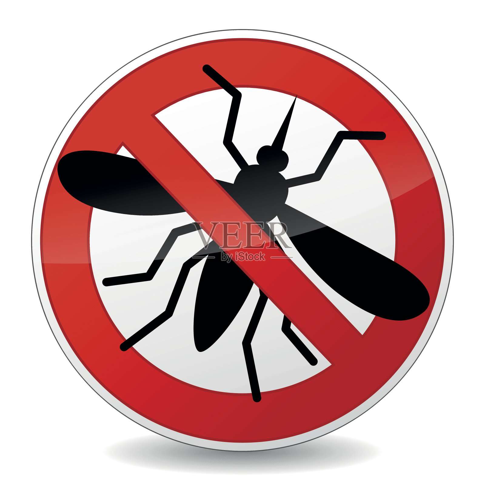 白色背景上没有蚊子标志图标设计元素图片