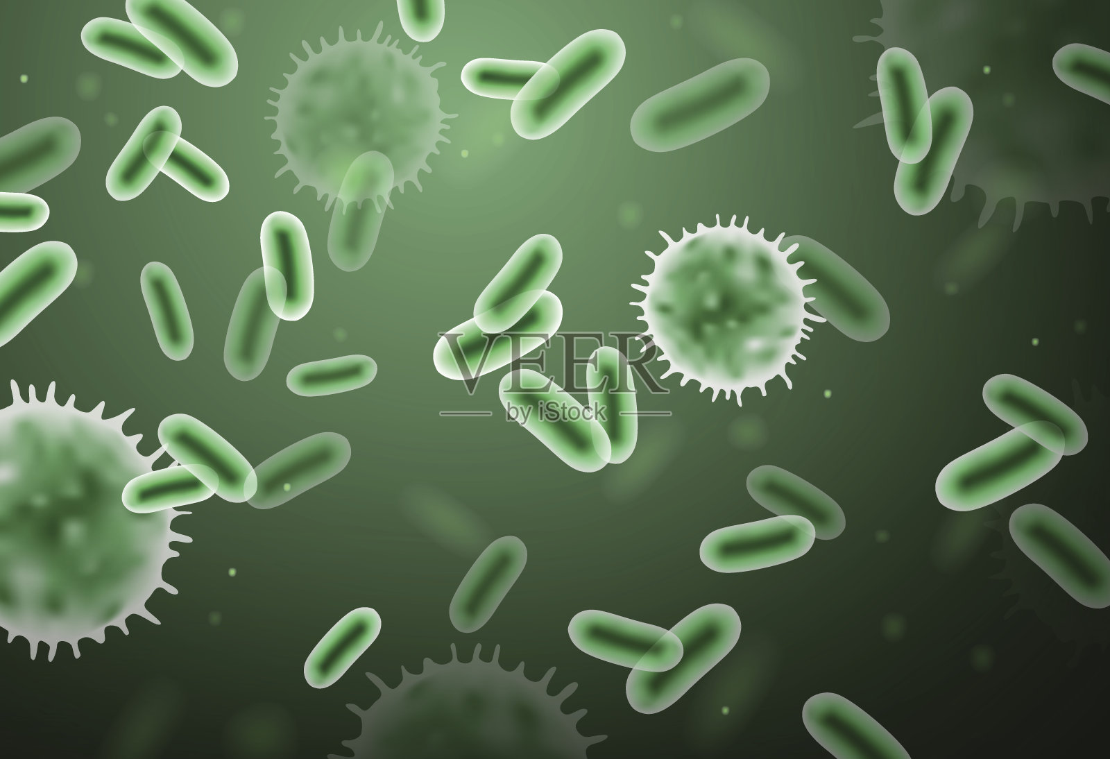 载体绿色微生物插图插画图片素材