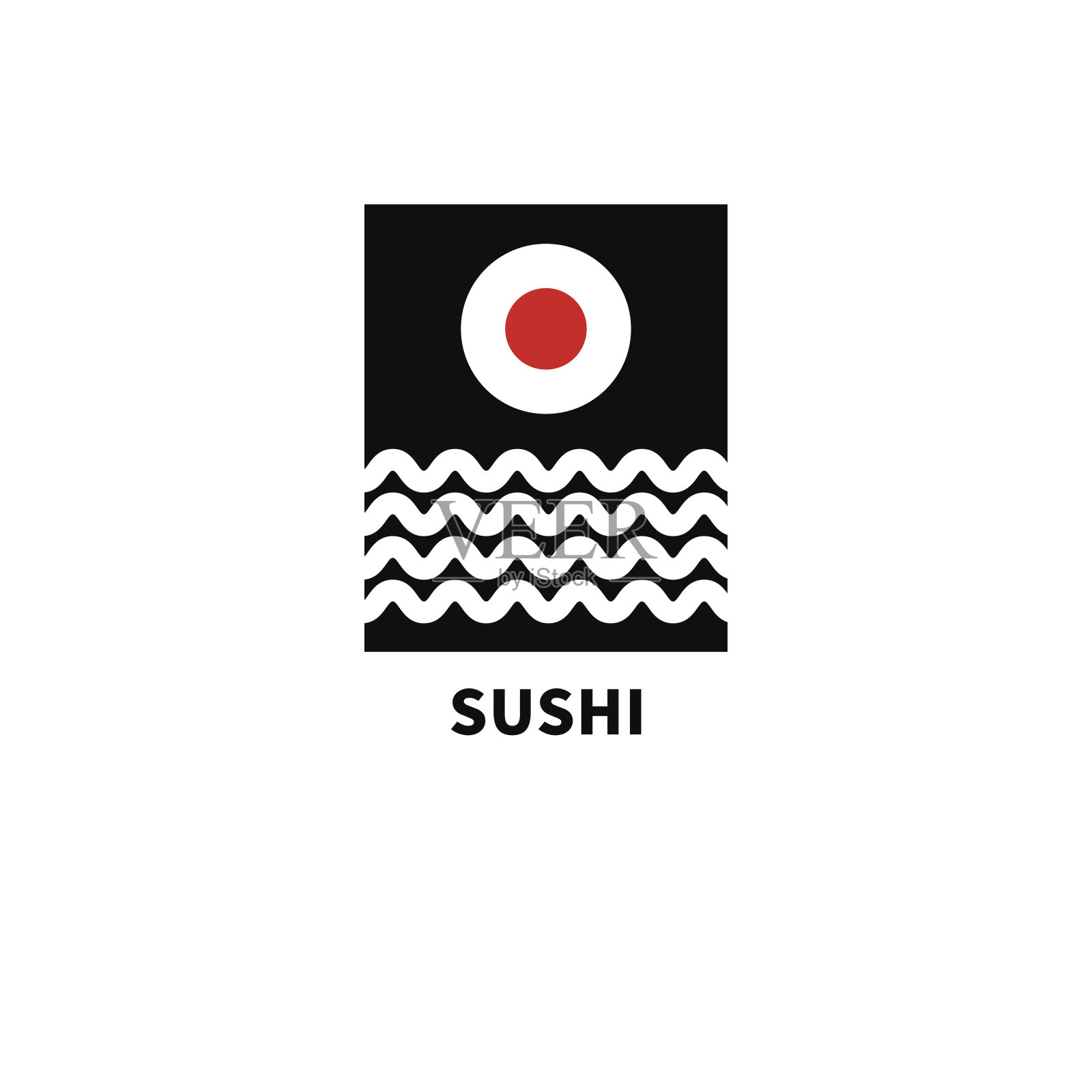 太阳形状的寿司插画图片素材