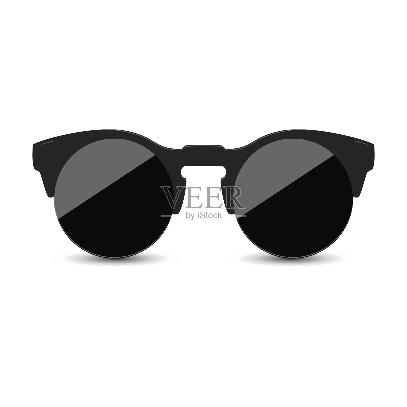 时尚女黑眼镜猫与圆眼镜设计元素图片